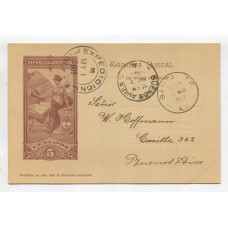 ARGENTINA ENTERO POSTAL GJ TAR-43-F TARJETA POSTAL CON ILUSTRACION AL DORSO USADO U$ 10